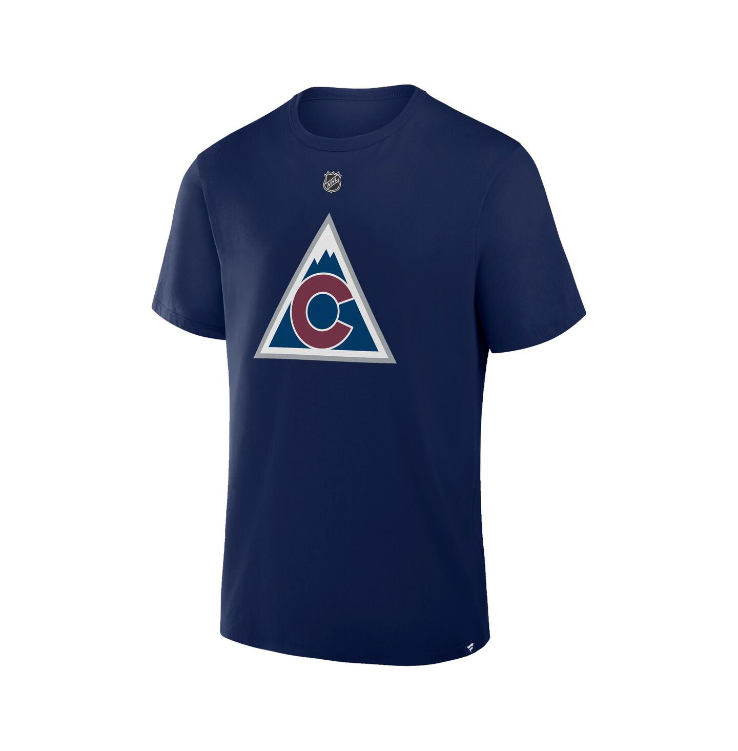 Мужская футболка Fanatics Cale Makar Navy Colorado Avalanche Authentic Stack Name & Number — фото 3
