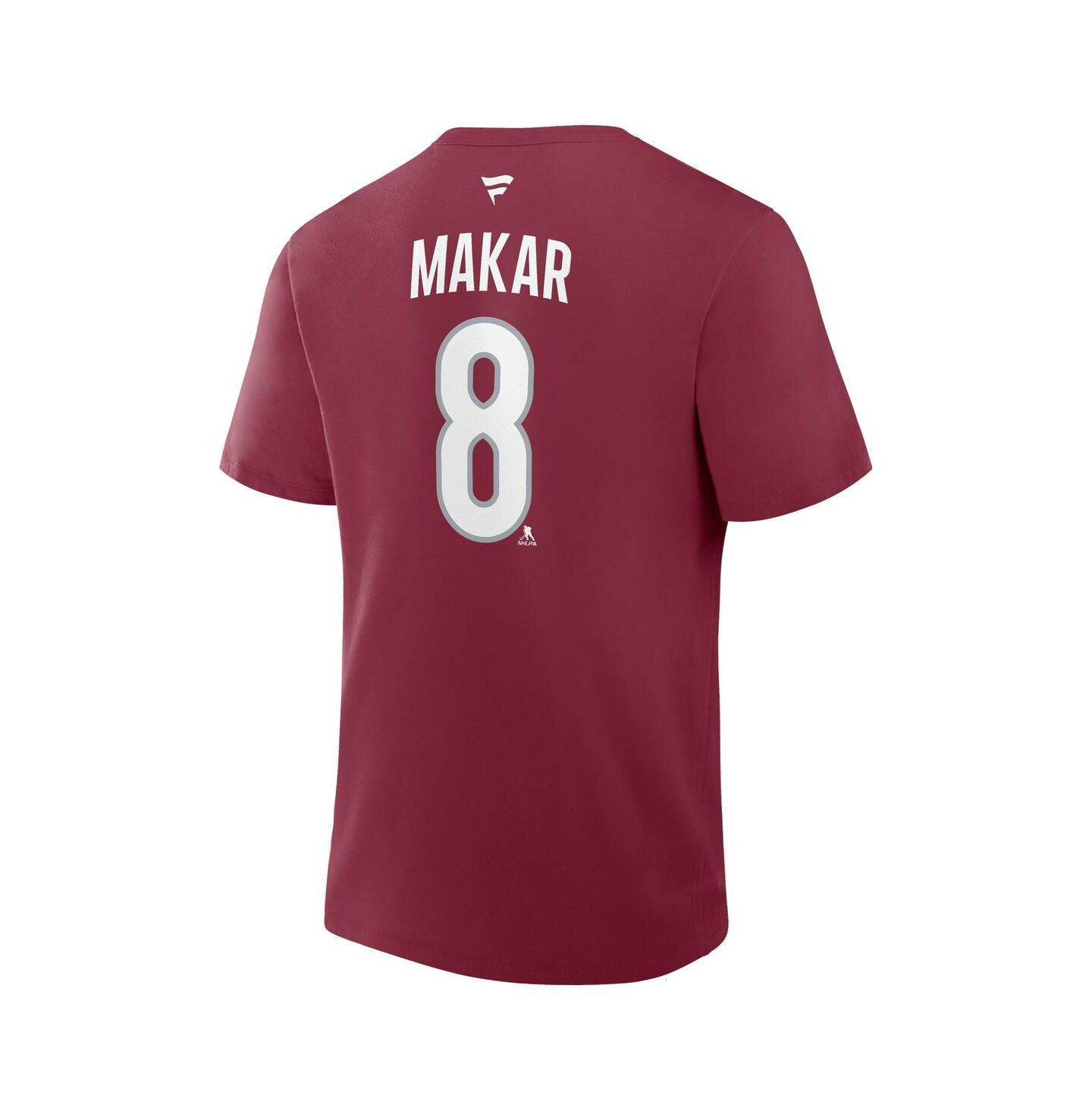 Мужская футболка Fanatics Cale Makar Burgundy Colorado Avalanche Authentic Stack Name & Number — фото 2