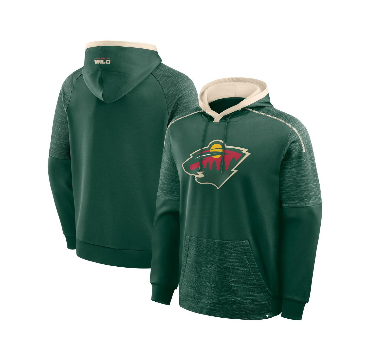 Men's Green Minnesota Wild Goaltender Defender Pullover Hoodie