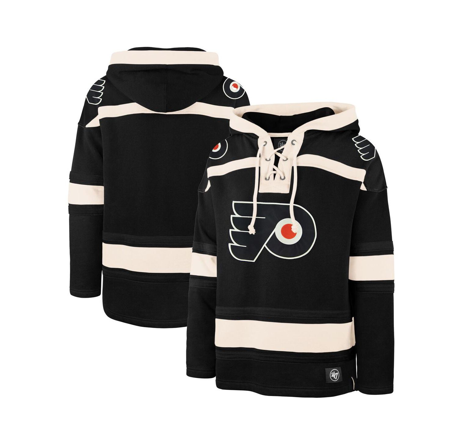 Men's Black Philadelphia Flyers Superior Lacer Hoodie