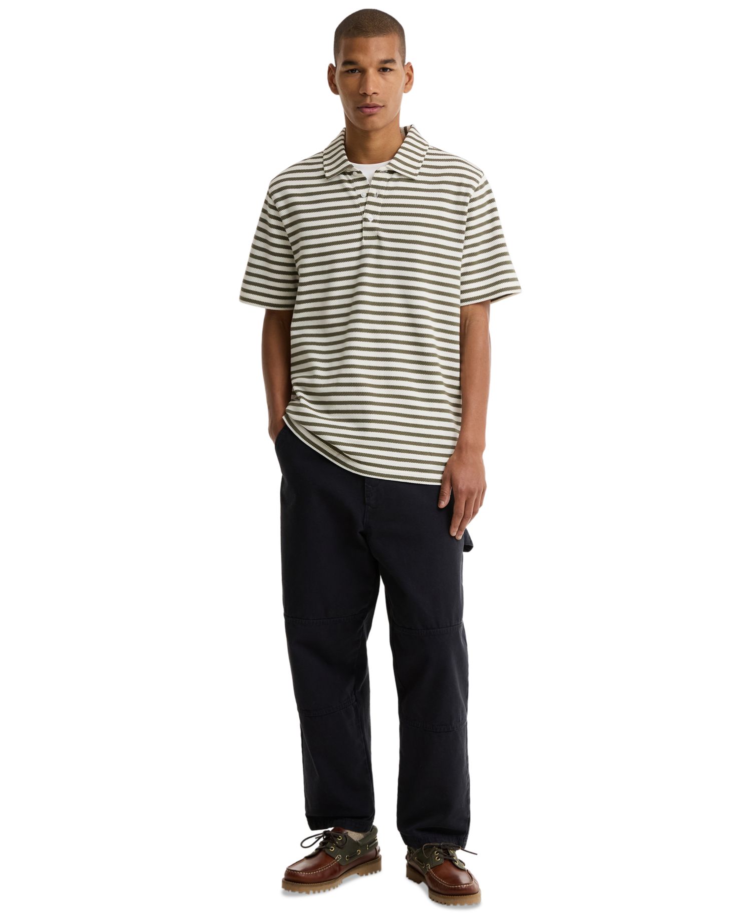 Men's Farlam Striped Cotton Polo Shirt