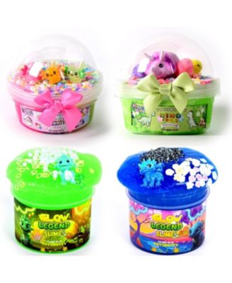 FINOCLAY Slime Kit for Kids,4 Pack CloudandFoam Slime with Charm,Glow in The Dark,Party Favors for Girls and Boys