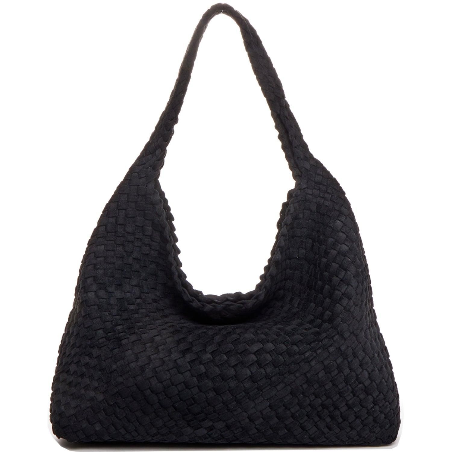 Women's Suede Woven Hobo Bag Large Slouchy Tote for Women Work Shoulder Bag