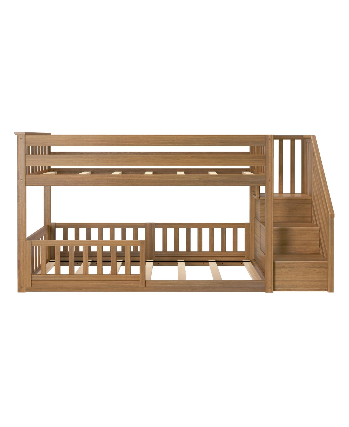 Max Lily Low Twin over Bunk with Stairs Single Guard Rail