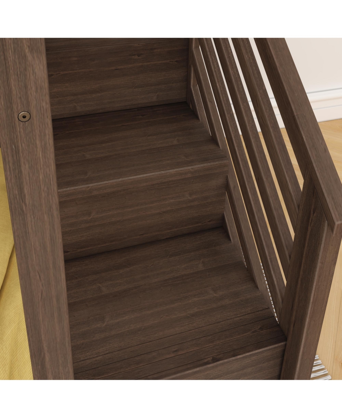 Max and Lily Low Twin over Bunk with Stairs Single Guard Rail