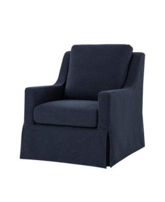 Wimberly 30"W Farmhouse Slipcover Swivel Rocking Chair with Pillow Back
