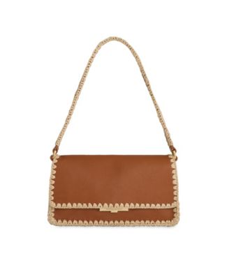 Berkley Flap Small Raffia Shoulder Handbag