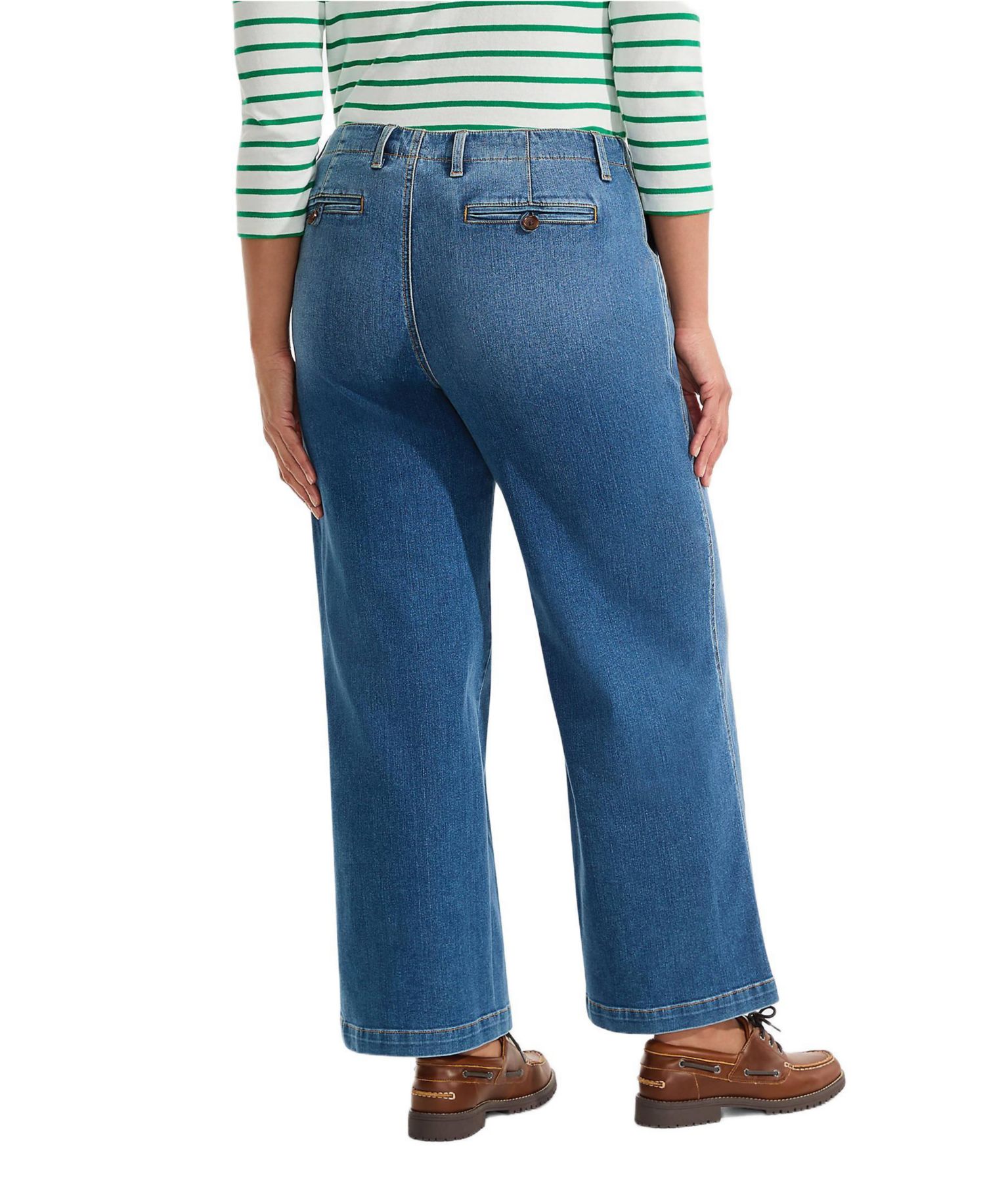 Plus Size Recover Denim Mid Rise Wide Leg Ankle Jeans