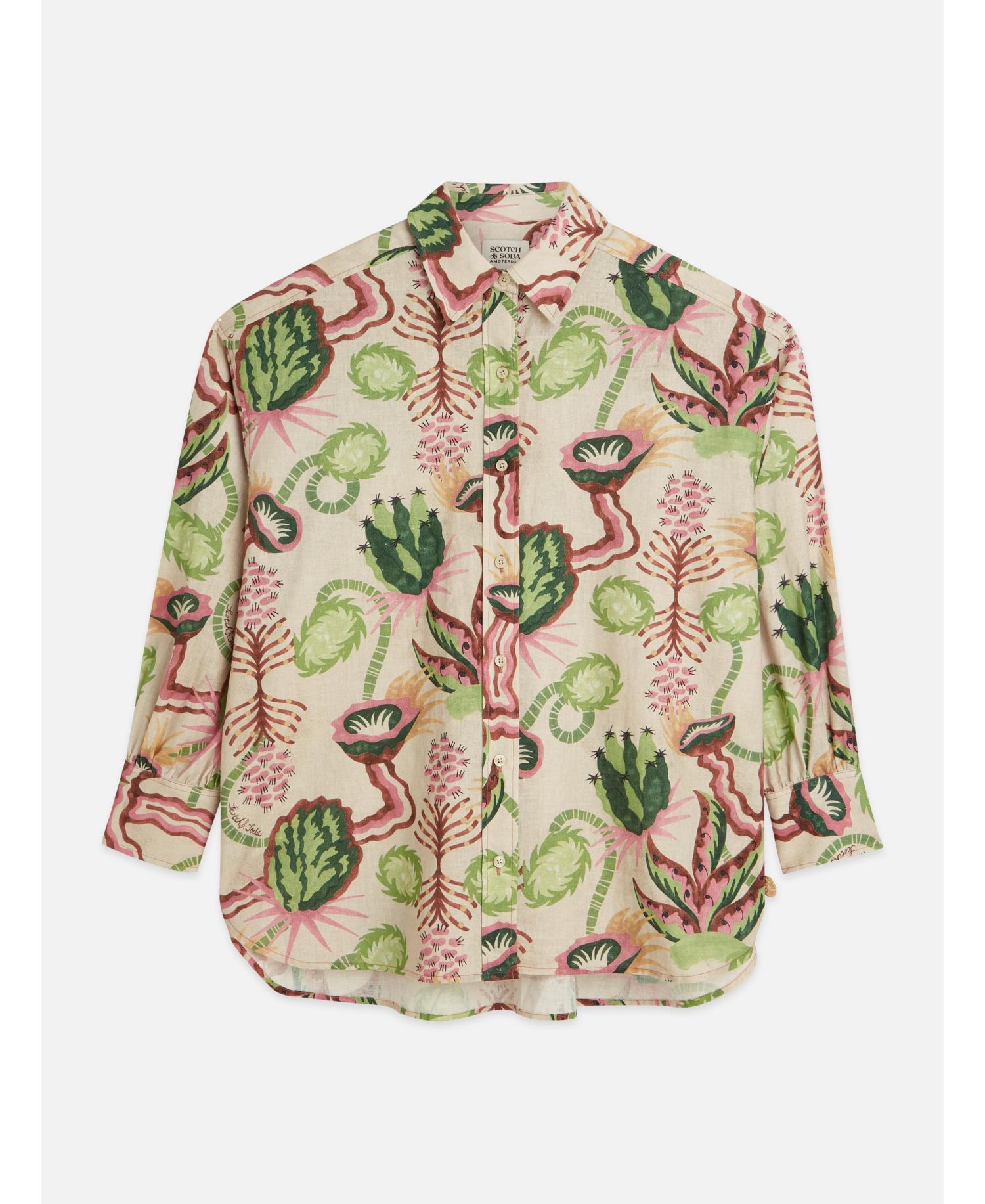 Women's Linen Blend Printed Shirt