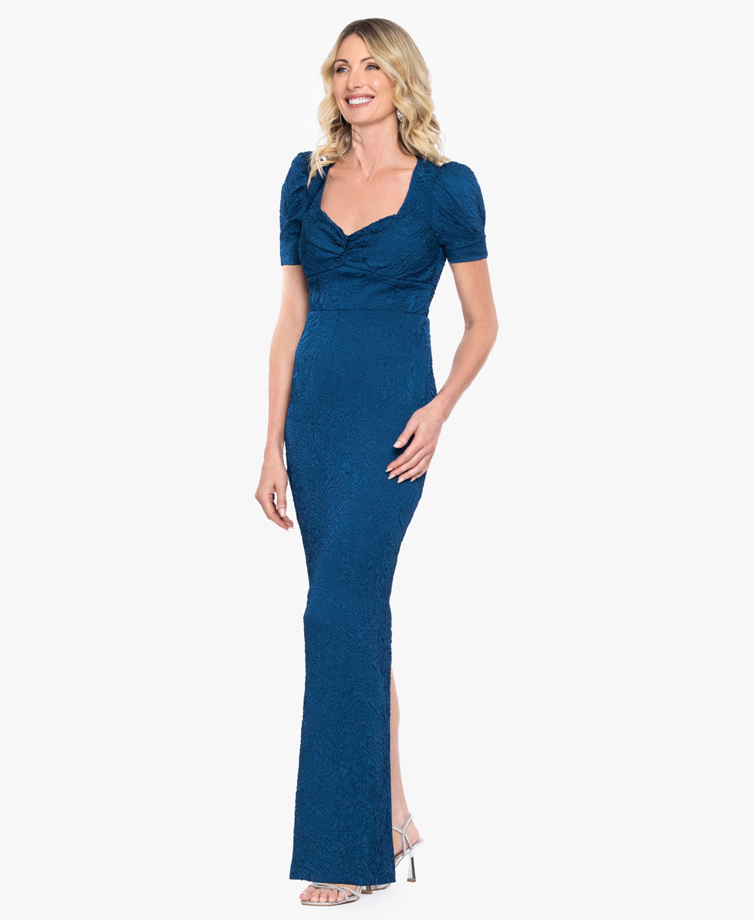 Women's Sweetheart Neck Puff Short-Sleeve Gown