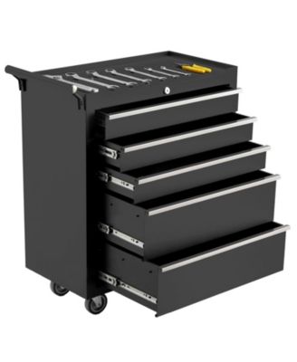 5-Drawer Portable Tool Storage Cart Rolling Tool Chest Cabinet for Garage and Workshop Use