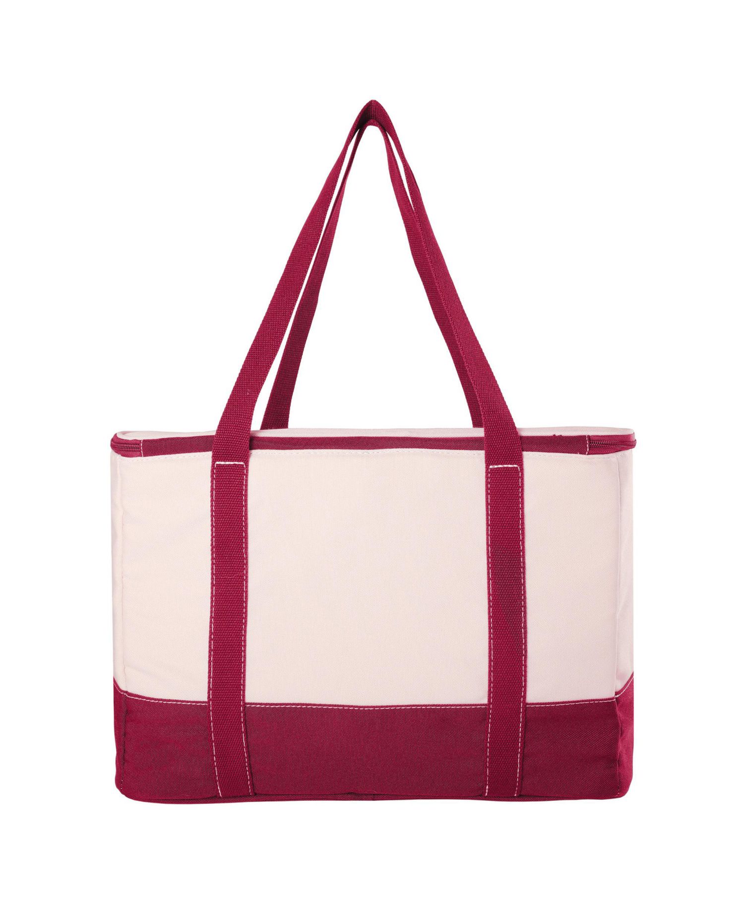 Rectangular Large Cooler Bag Insulated 8 Gal, Canvas Soft Cooler with Tote Handles and Zip Closure