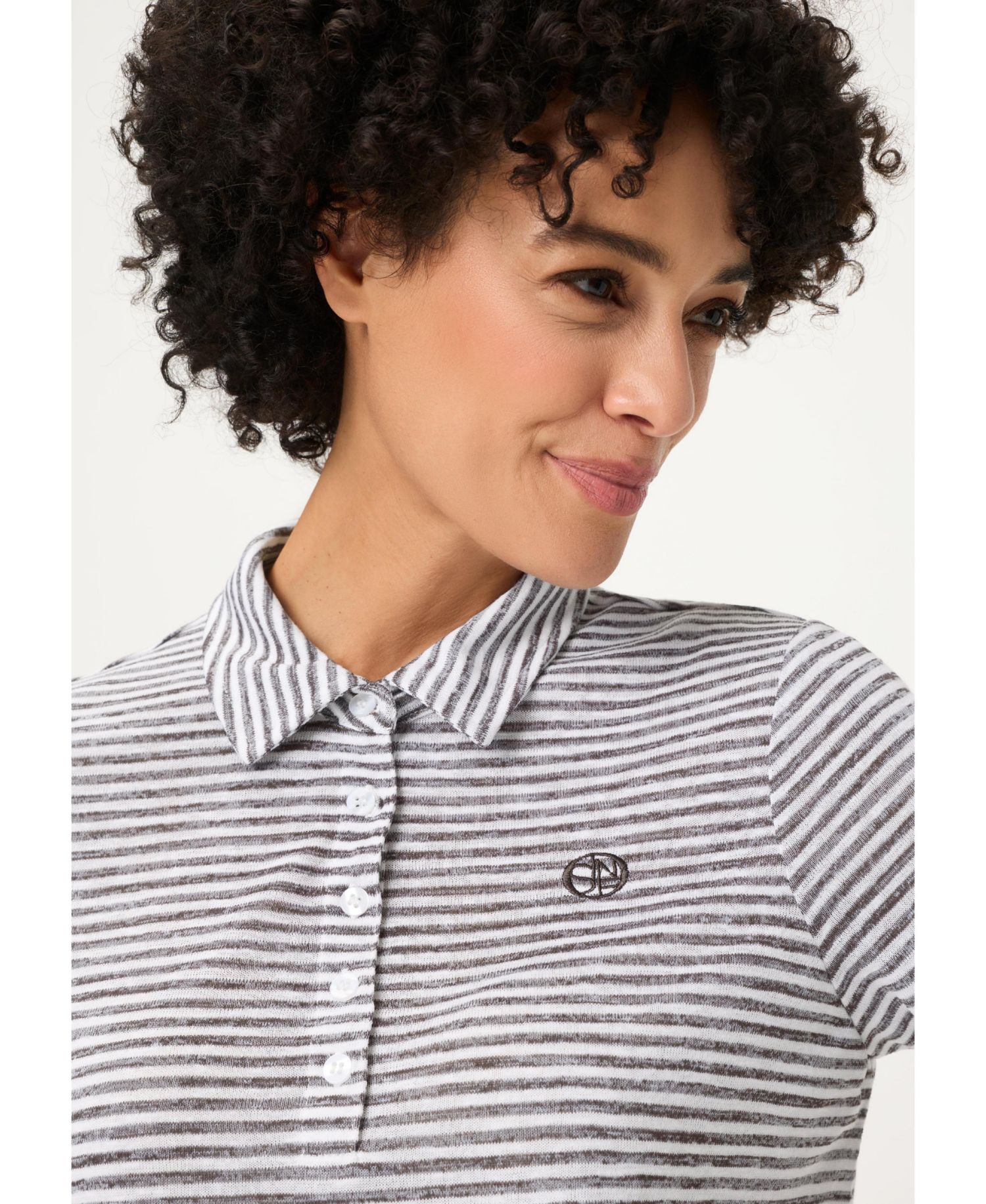 Women's Striped Polo T-Shirt