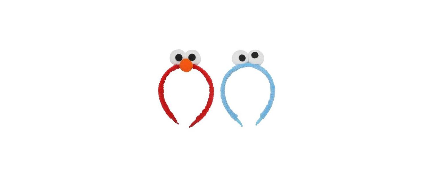 Elmo and Cookie Monster Cosplay Character Headbands (Set of 2)