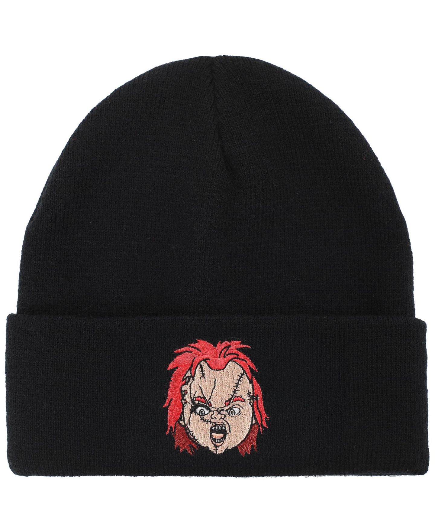Мужская шапка Chucky Embroidery Black Acrylic Knit Standard Cuff Beanie, цвет: Чёрный — фото 9
