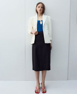 Women's Linen Midi Skirt