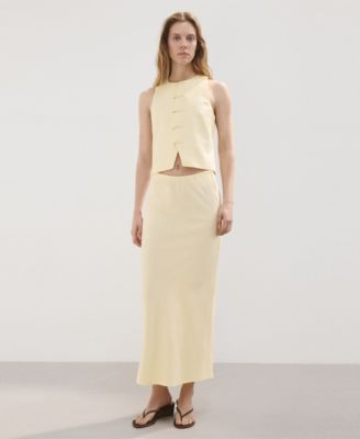 Women's Linen-Blend Straight Skirt