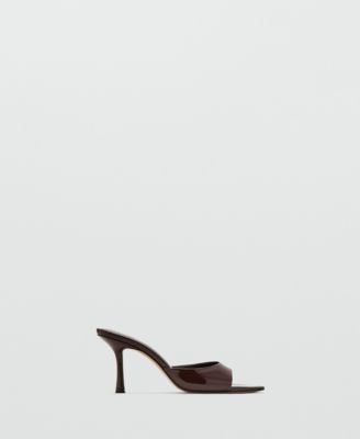 Women's Patent Leather Effect Heeled Sandals