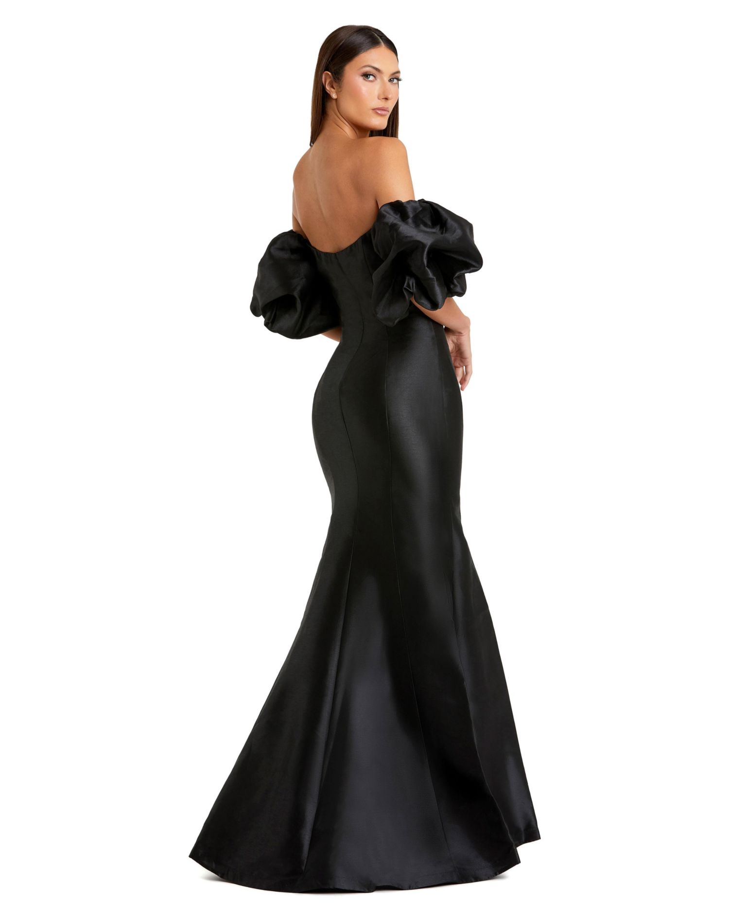 Petite Sweetheart Off The Shoulder Puff Sleeve Gown