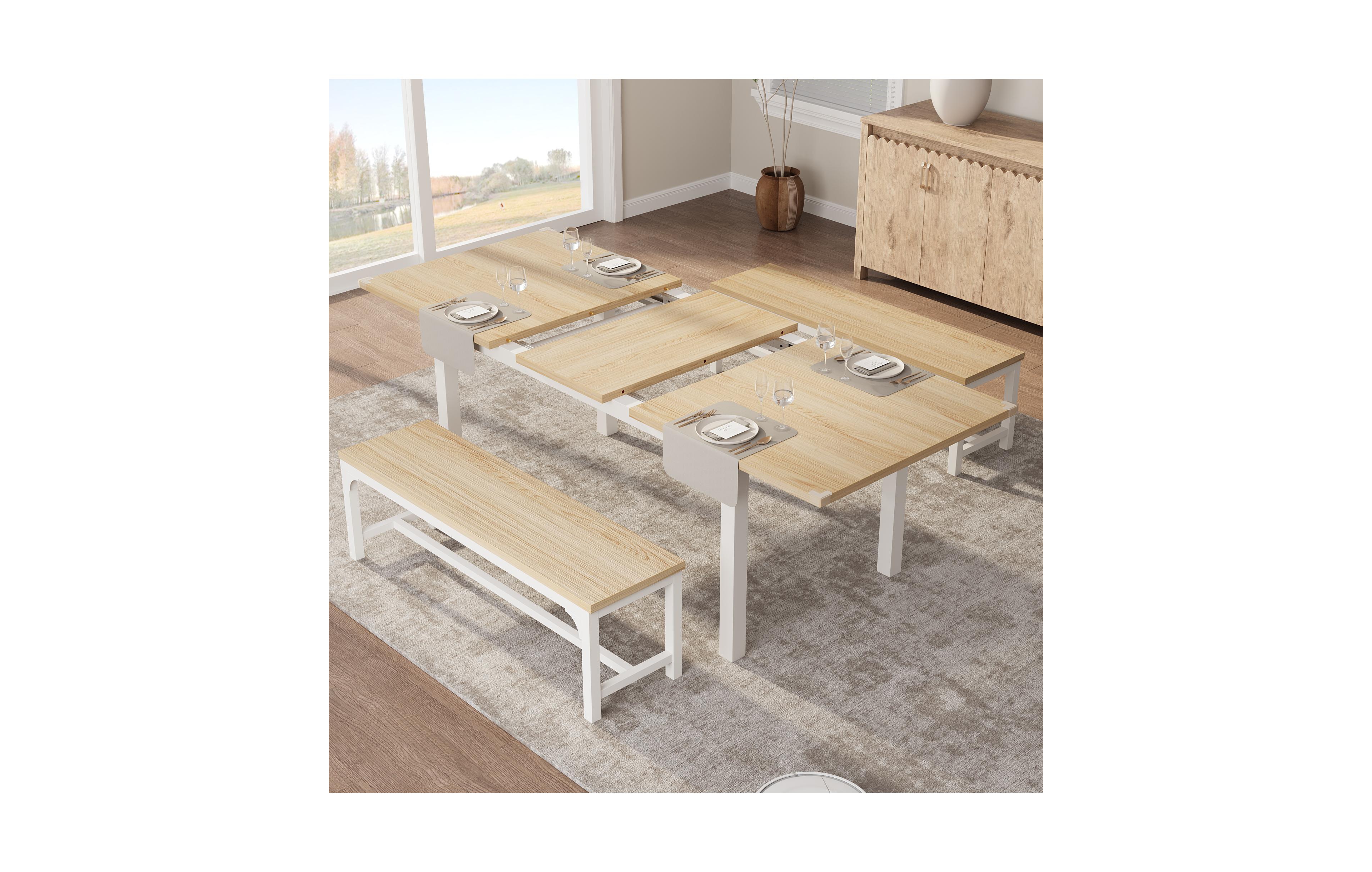 gaomon 5-Piece Extendable Office Dining Table and Chair Set