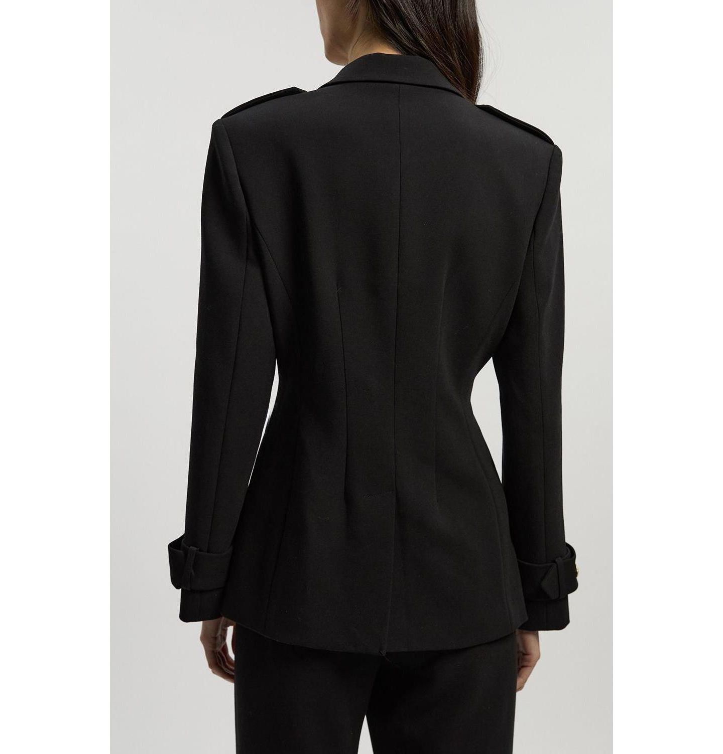 Женский пиджак Karen Millen Petite Military Single Breasted Blazer, цвет: Чёрный — фото 7