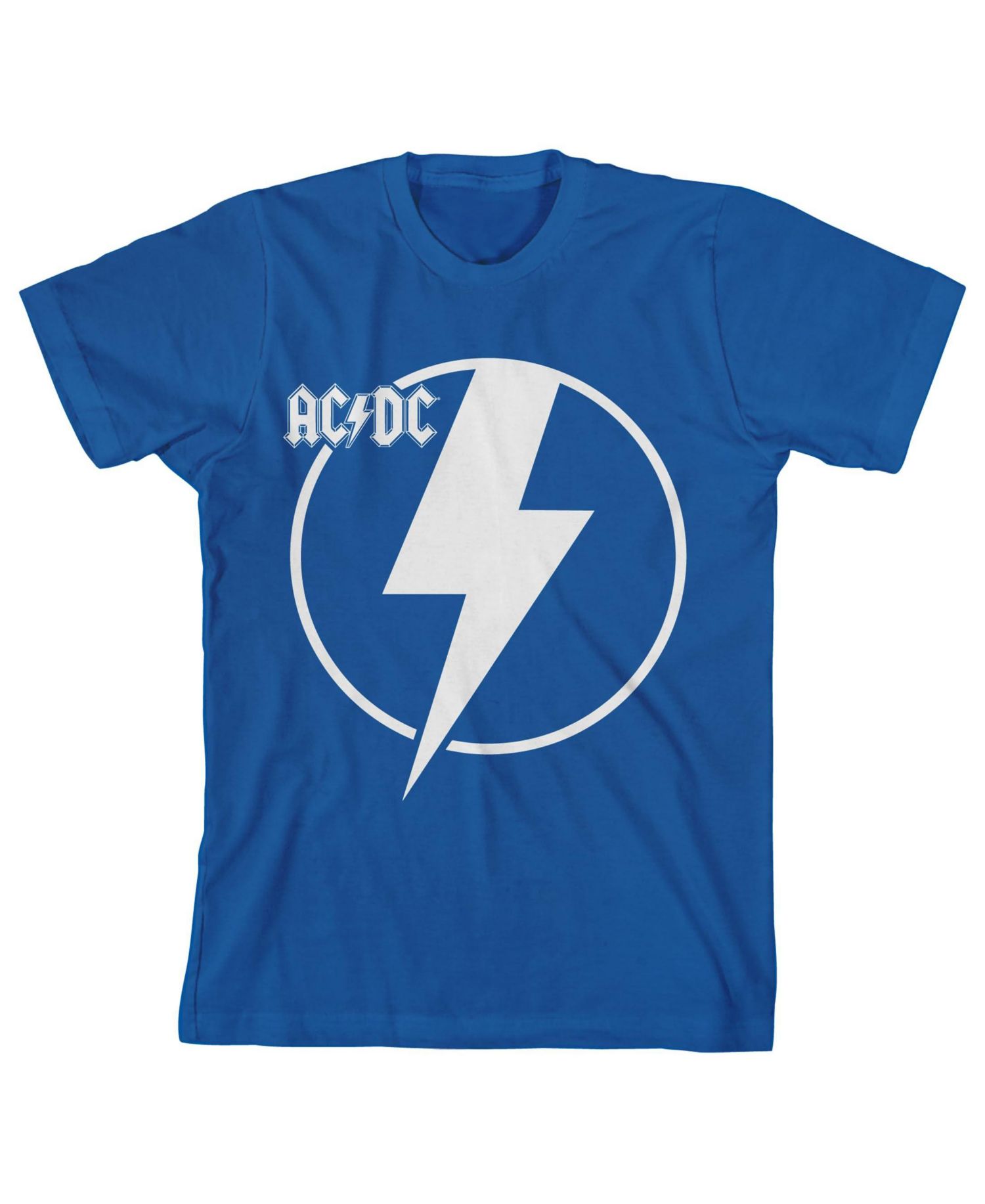 ACDC Thunderbolt Icon Crew Neck Short Sleeve Royal Blue Boy's T-shirt-Large
