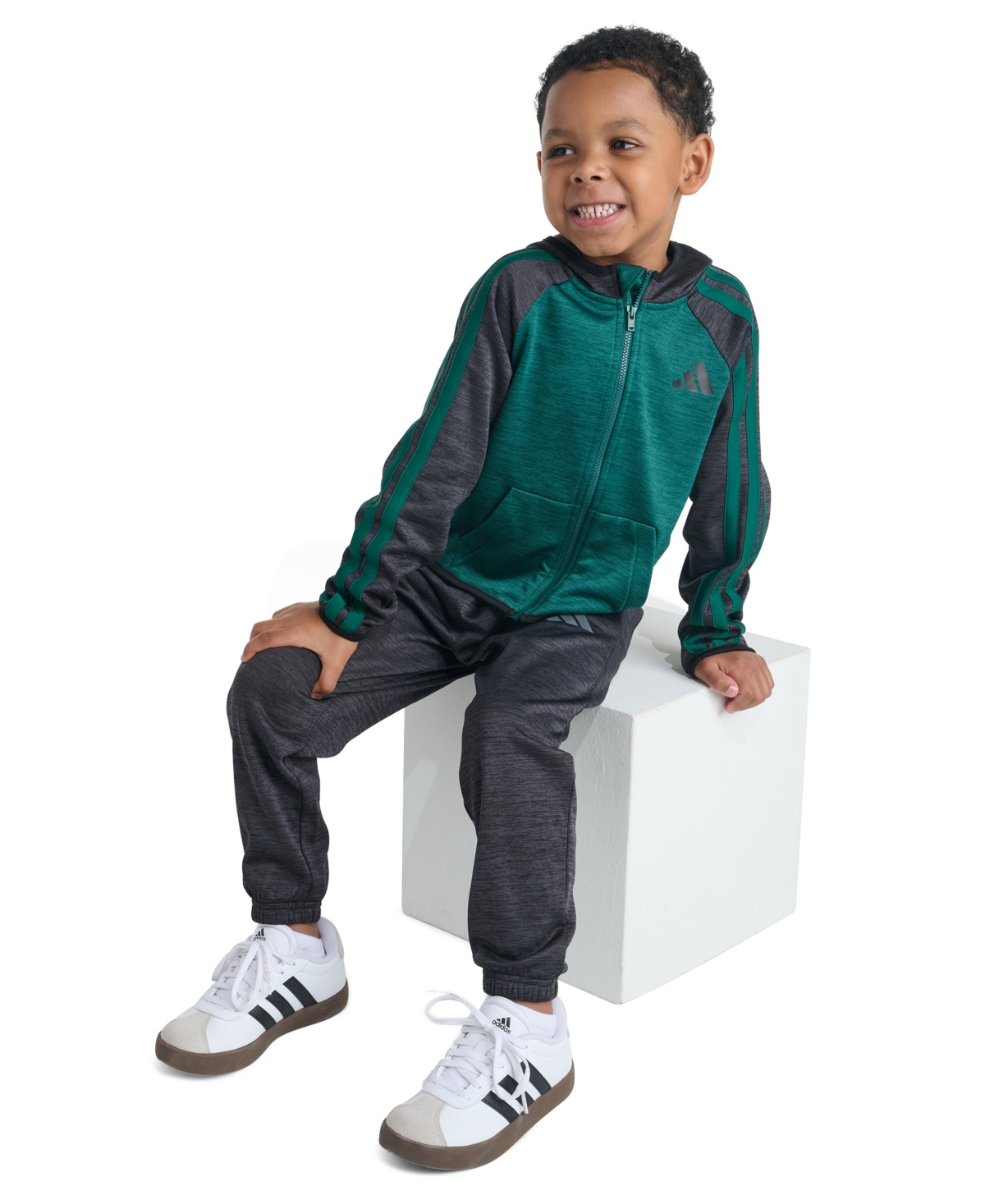 adidas Boys' 2T-7 Long-Sleeve Jacket and Jogger, 2-Piece Set