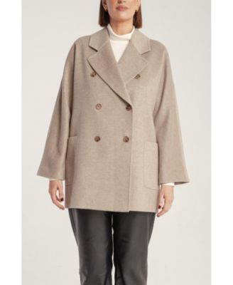 Women's Cashmere Double Breasted Short Coat