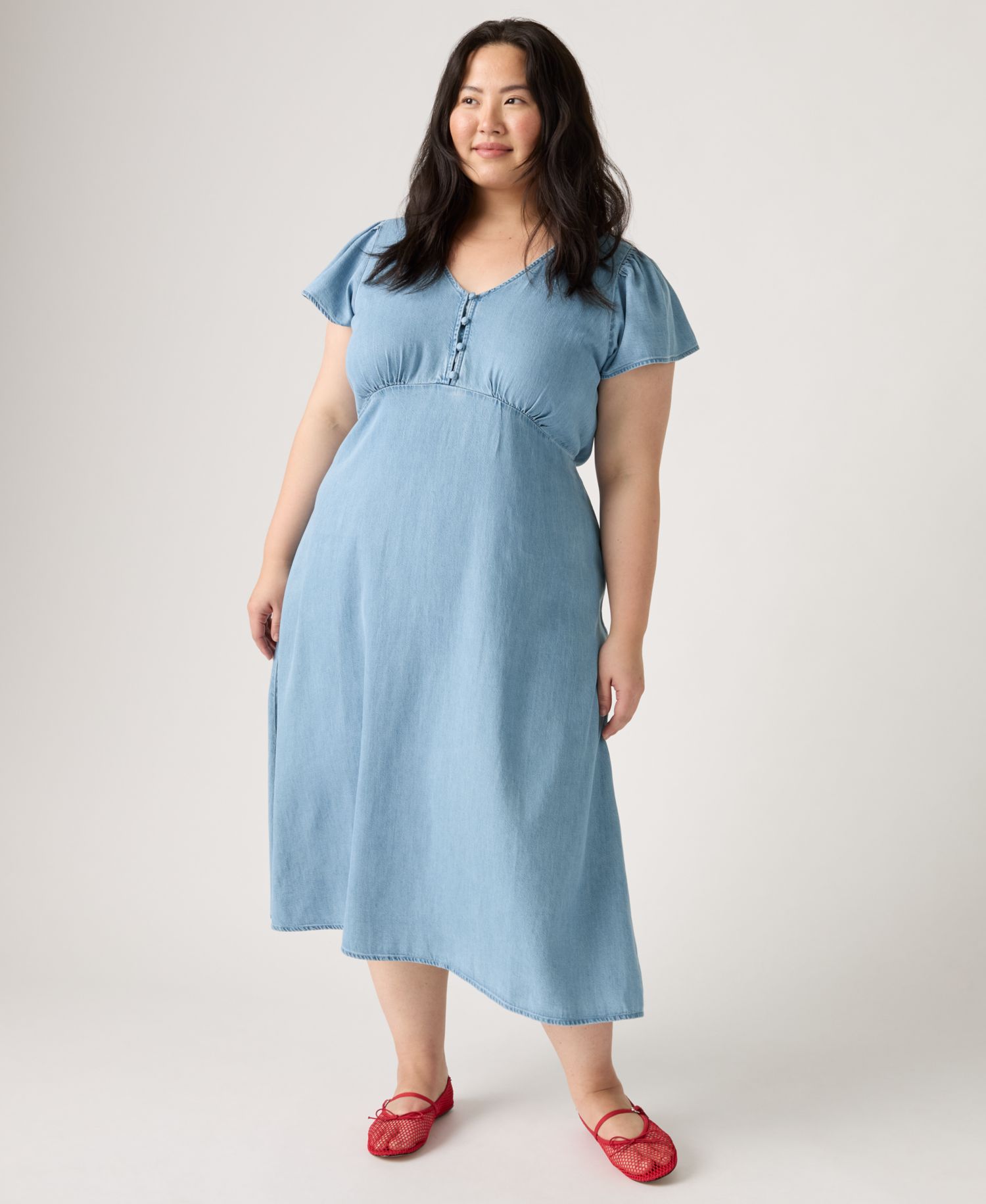 Plus Size Lilith Short-Sleeve Midi Dress