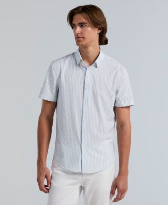 Men's Square Stripe Print Shirt