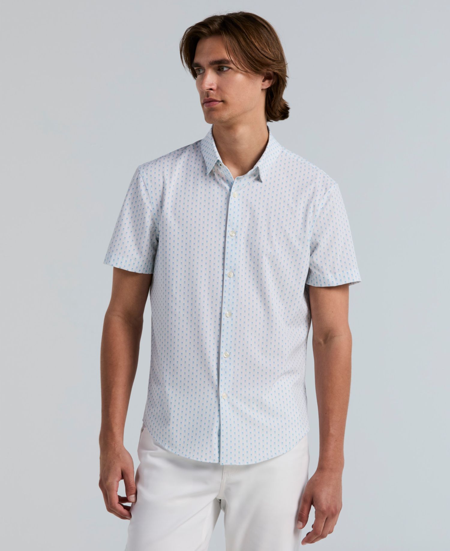 Men's Square Stripe Print Shirt