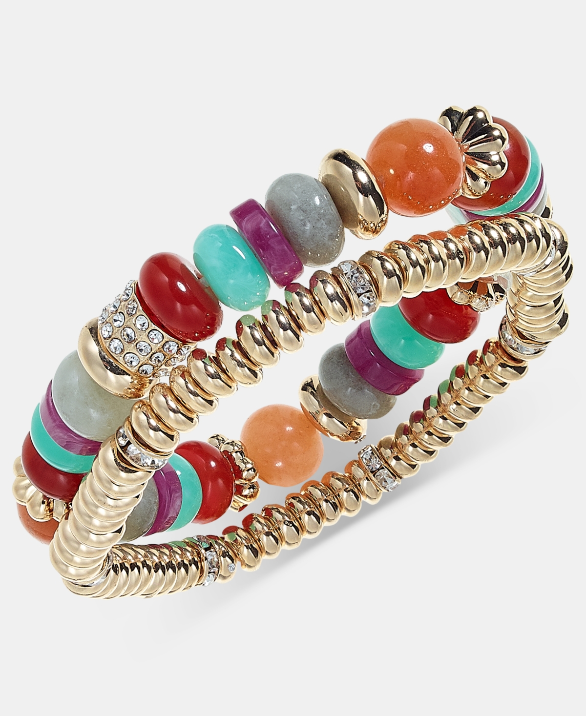 On 34th 2-Pc. Set Beaded Stretch Bracelets, Macy's Exclusive