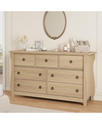 Dresser for Bedroom, Wide Drawer Dresser with Storage Freestanding, Wooden Closet Storage Chest for Living Room, Bedroom, Entryway