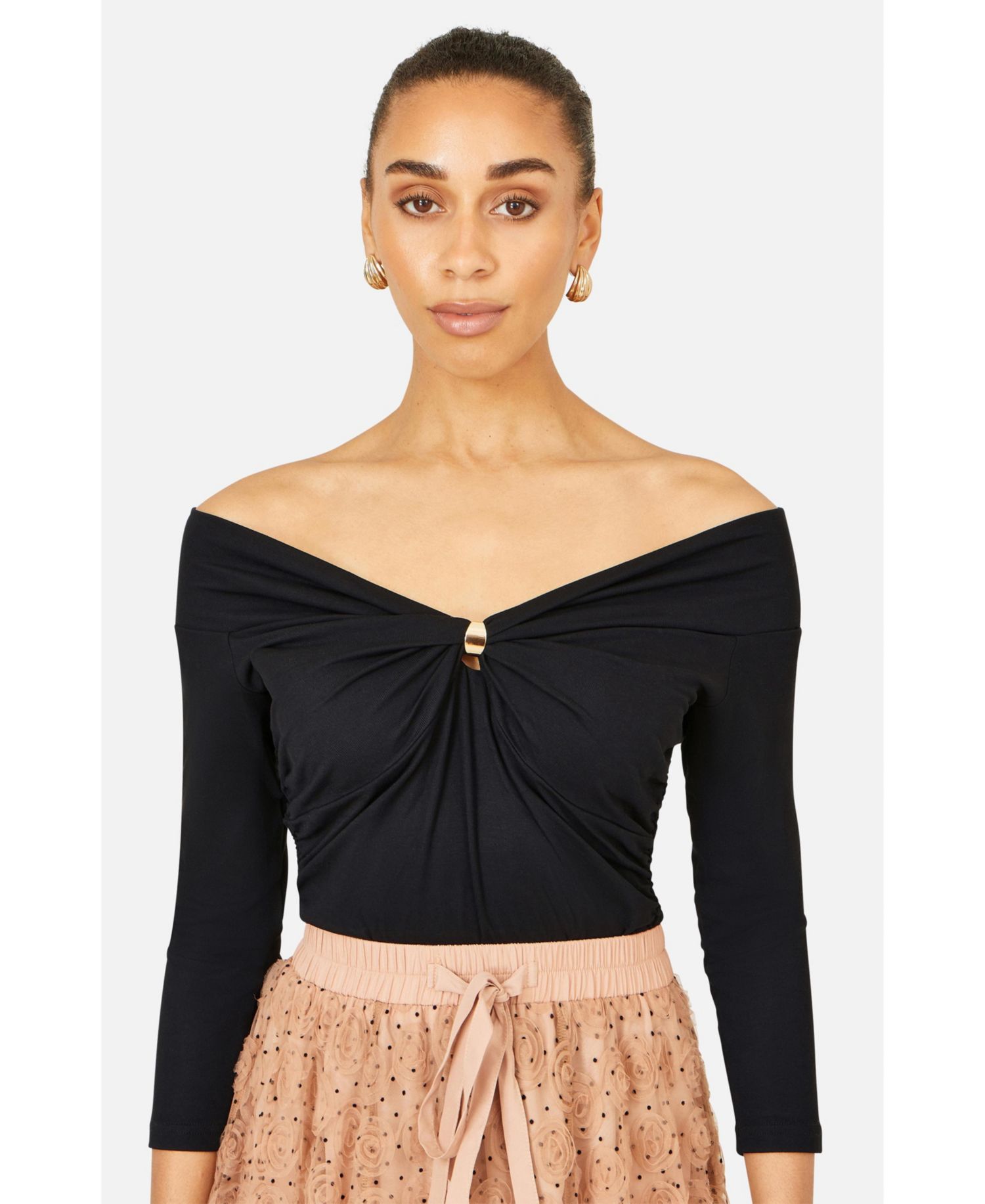 Women's Bardot Long Sleeve Jersey Top