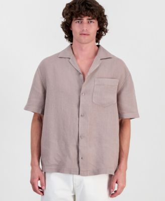 HUGO by Men's Exolino Short-Sleeve Linen Shirt