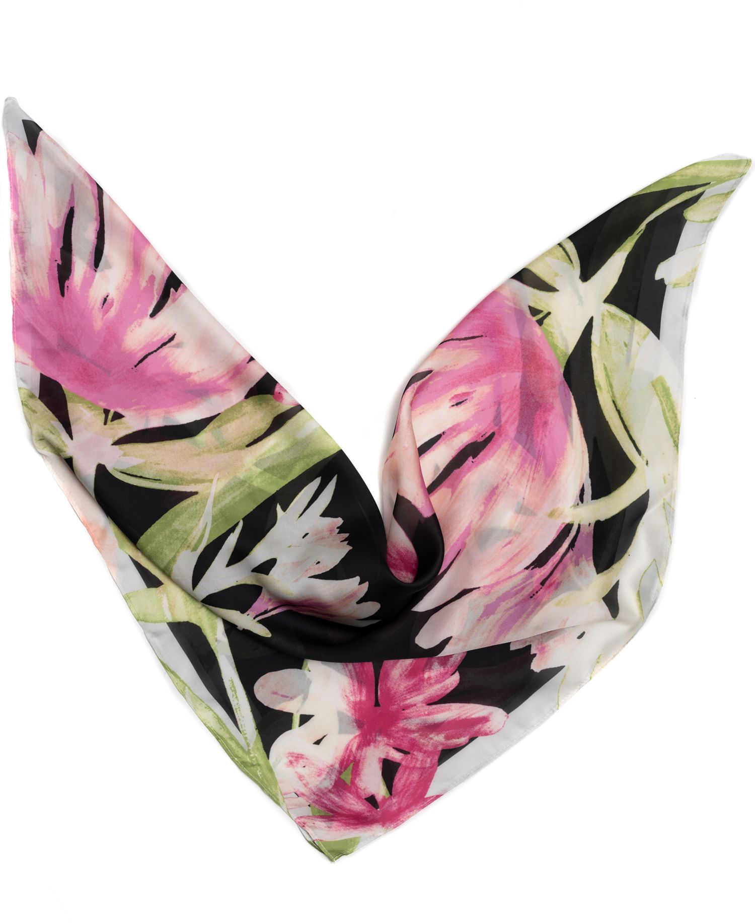 Brush Floral Square Scarf