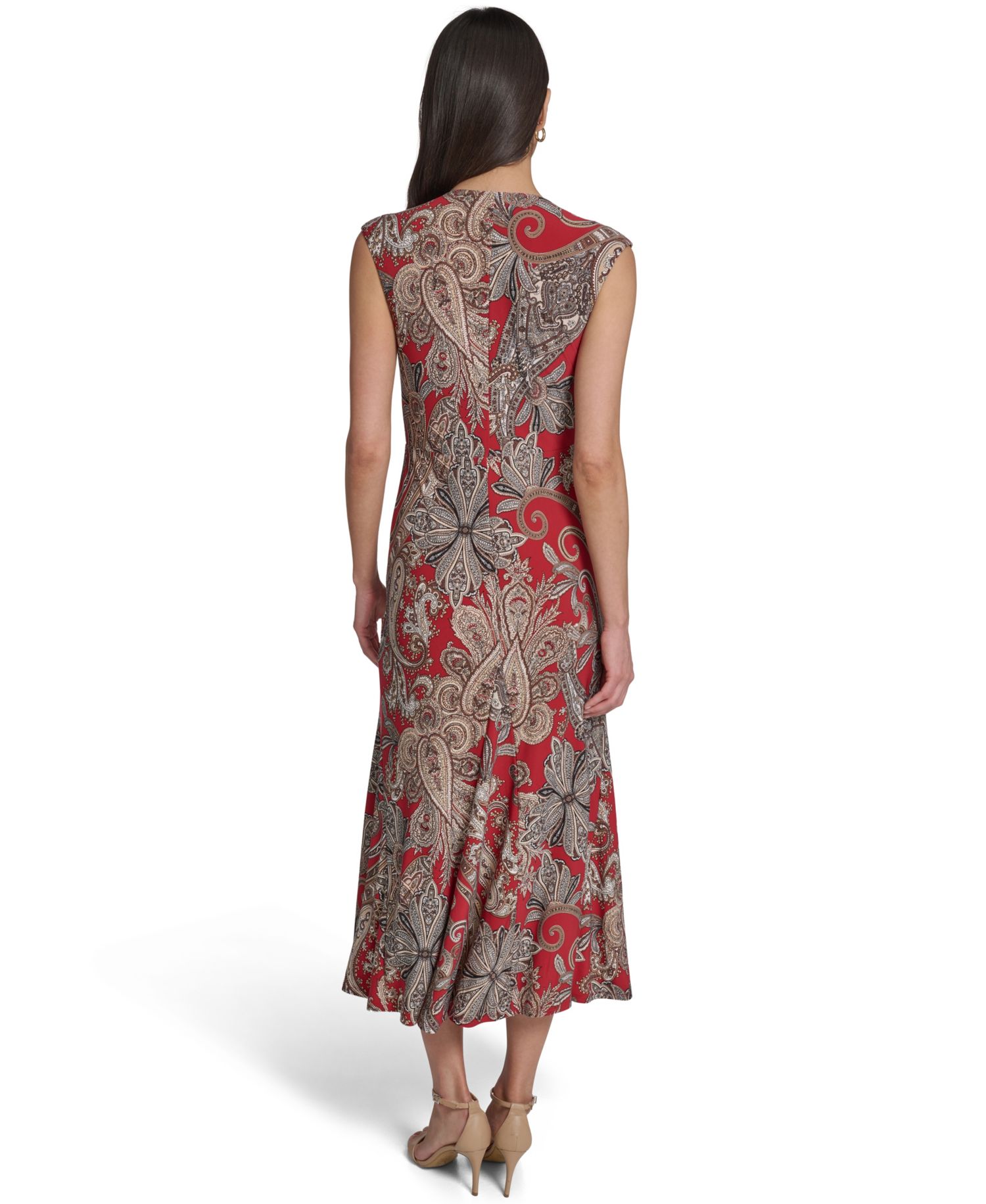 Women's V-Neck Printed Dress