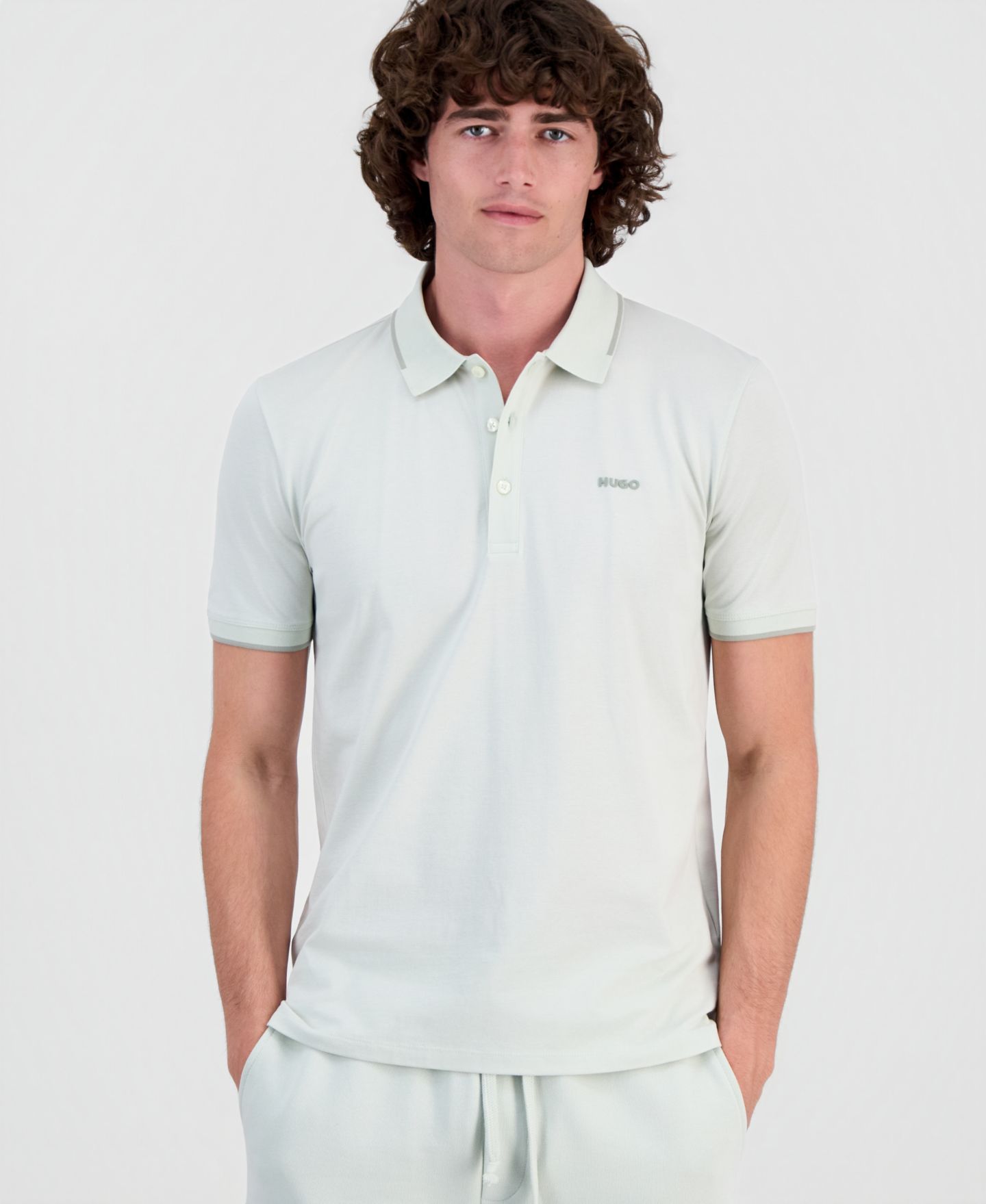 Мужское поло Hugo Boss HUGO by Dinoso Polo Shirt, цвет: Lt Past/Gr — фото 1