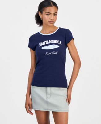 Hippie Rose Juniors' Y2K Graphic Ringer T-Shirt - Macy's