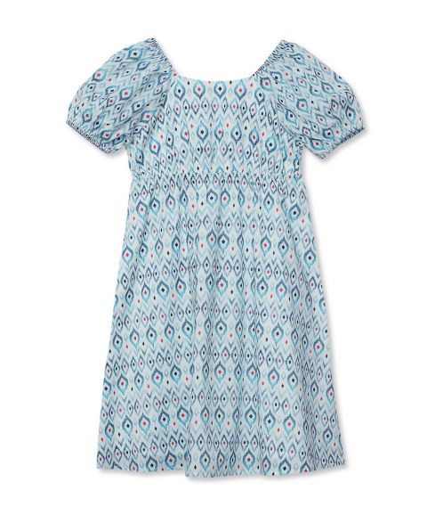 Платье Lands' End Short Sleeve Bow Dress для девочек, цвет: Синий