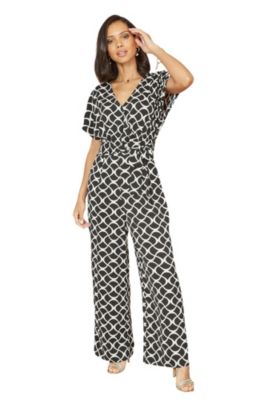 Women's Geometric Print Wrap Jumpsuit