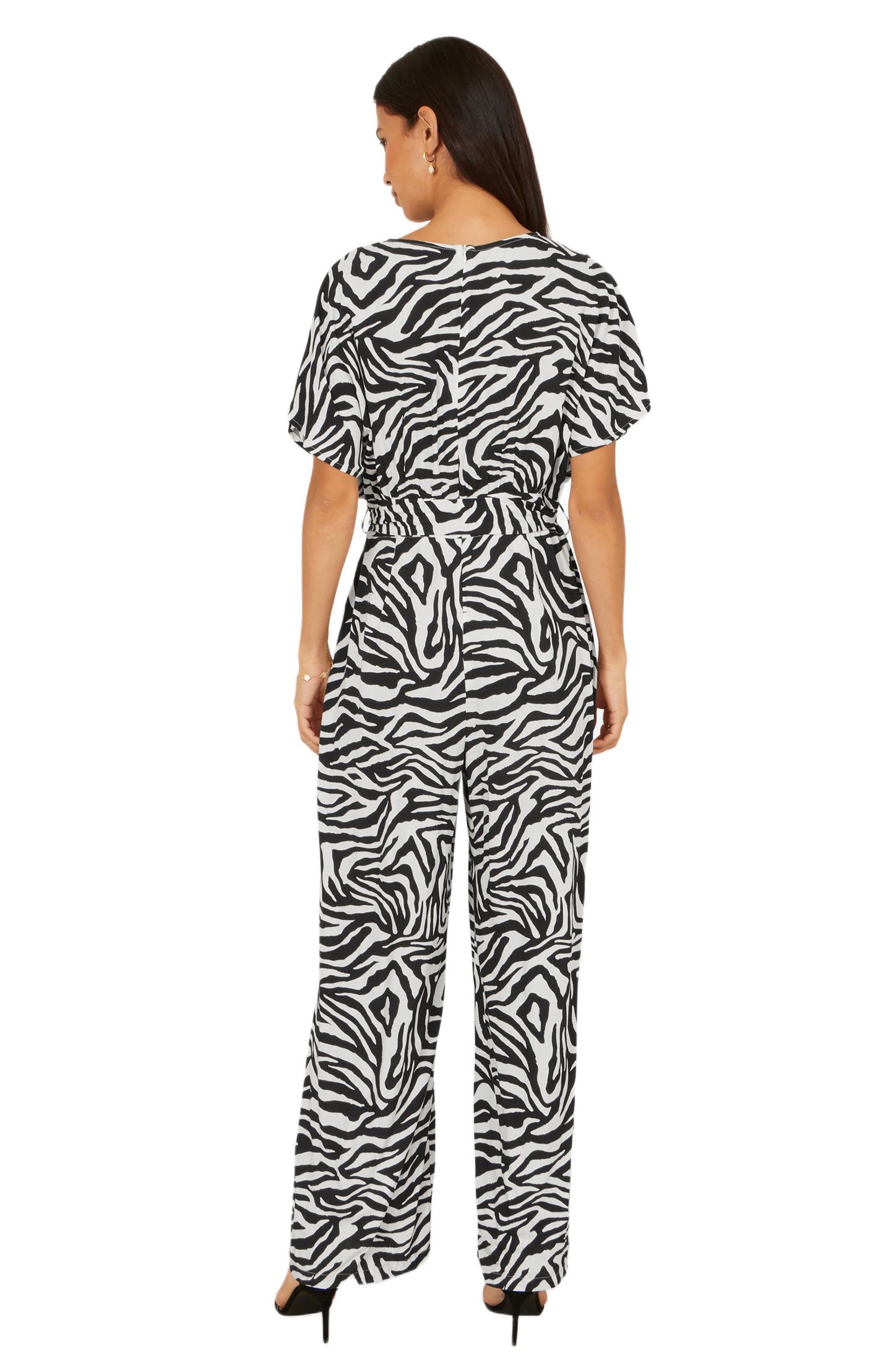 Женский комбинезон Yumi Zebra Print Relaxed Jumpsuit, цвет: Чёрный — фото 3
