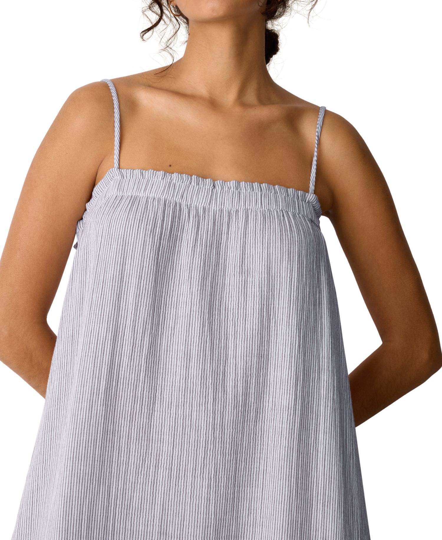 Women's Shirred Square Neck Maxi Dress, Regular And Plus