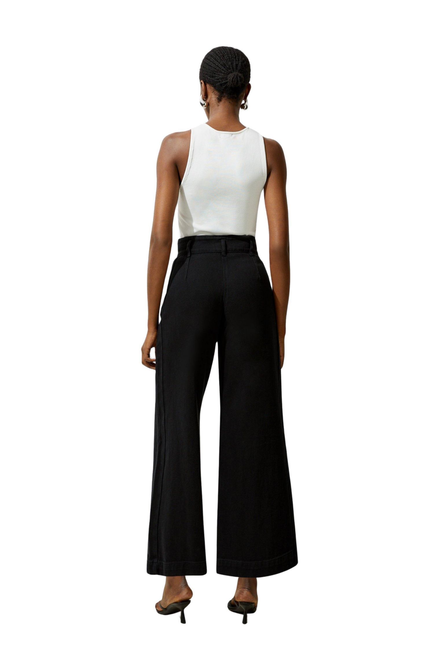 Women's Denim Wide Leg High Waisted Jeans