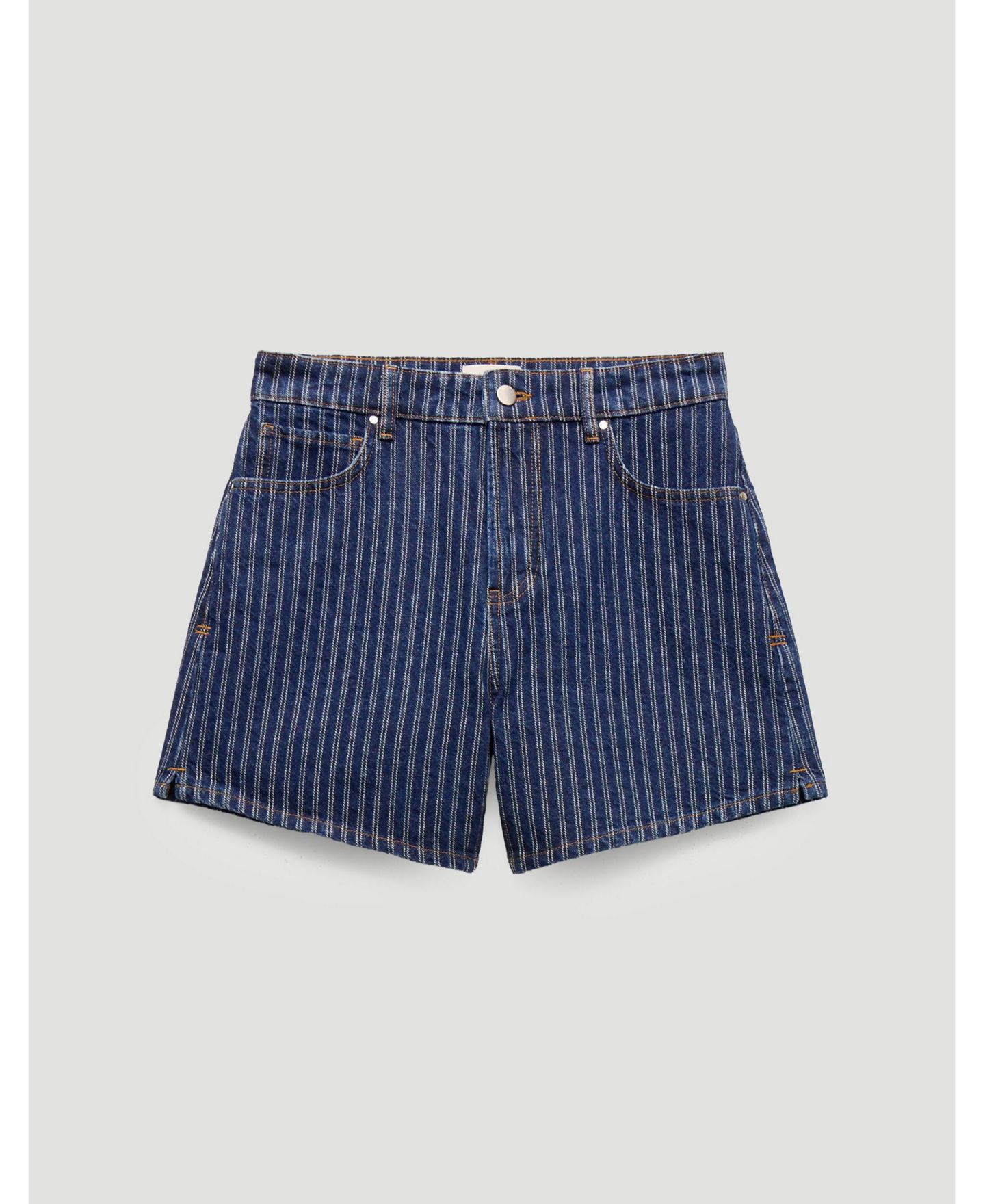 Женские шорты Hush Essential Denim Striped, цвет: Тёмный синий индиго — фото 6