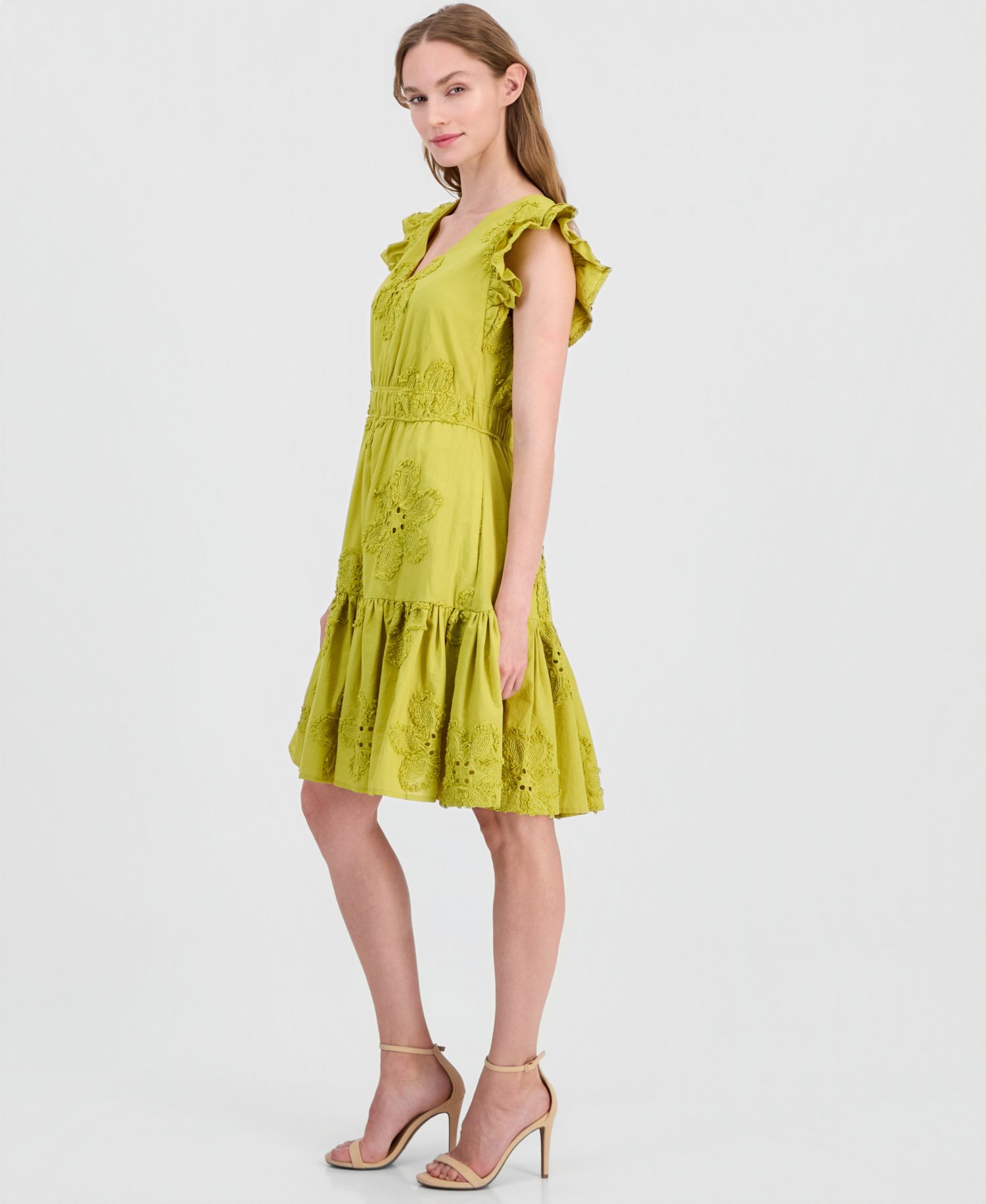 Women's Eyelet Embroidered Cotton A-Line Dress