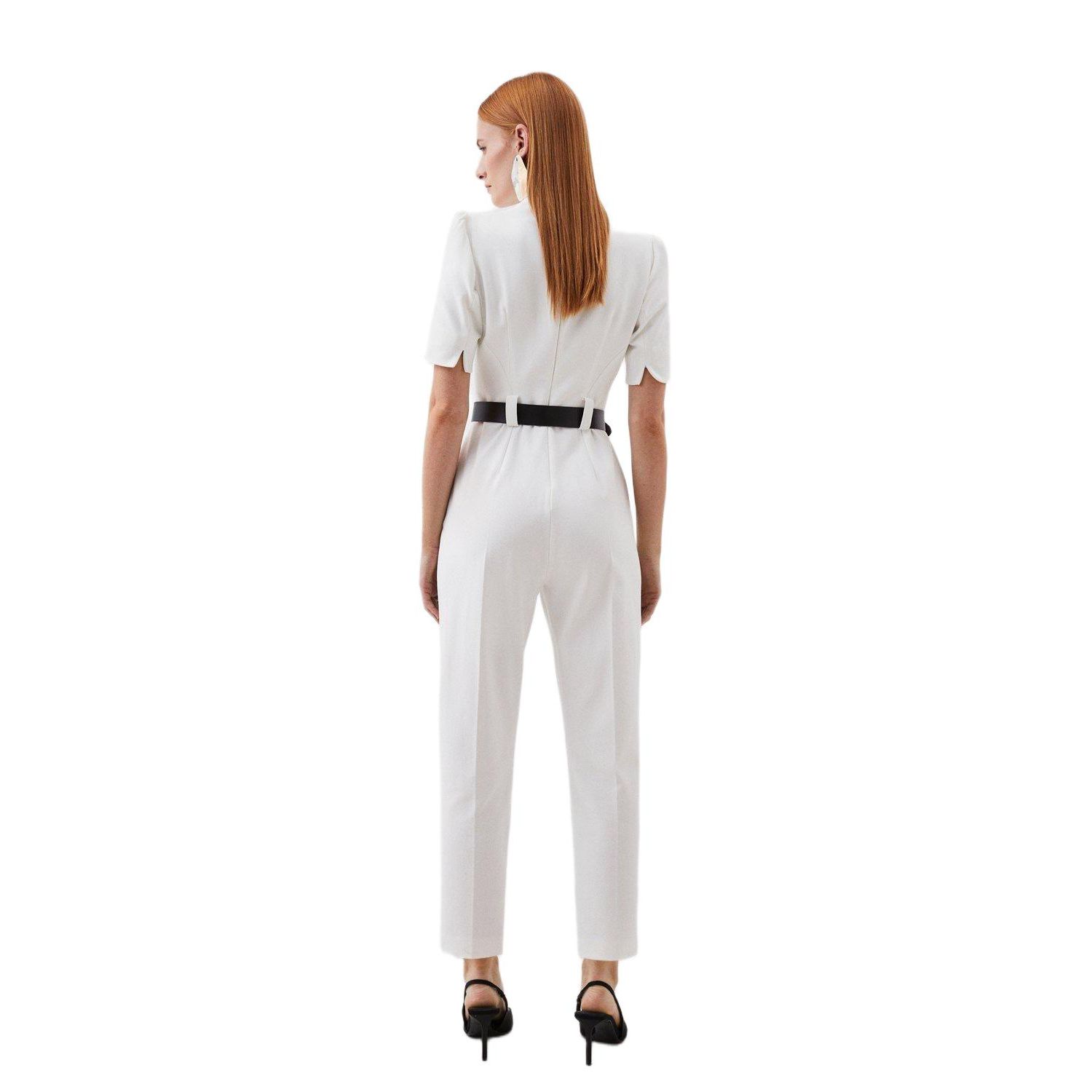 Women's Structured Crepe Forever Belted Jumpsuit