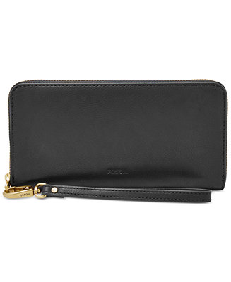 Fossil Emma RFID Large Zip Wallet - Handbags & Accessories - Macy's