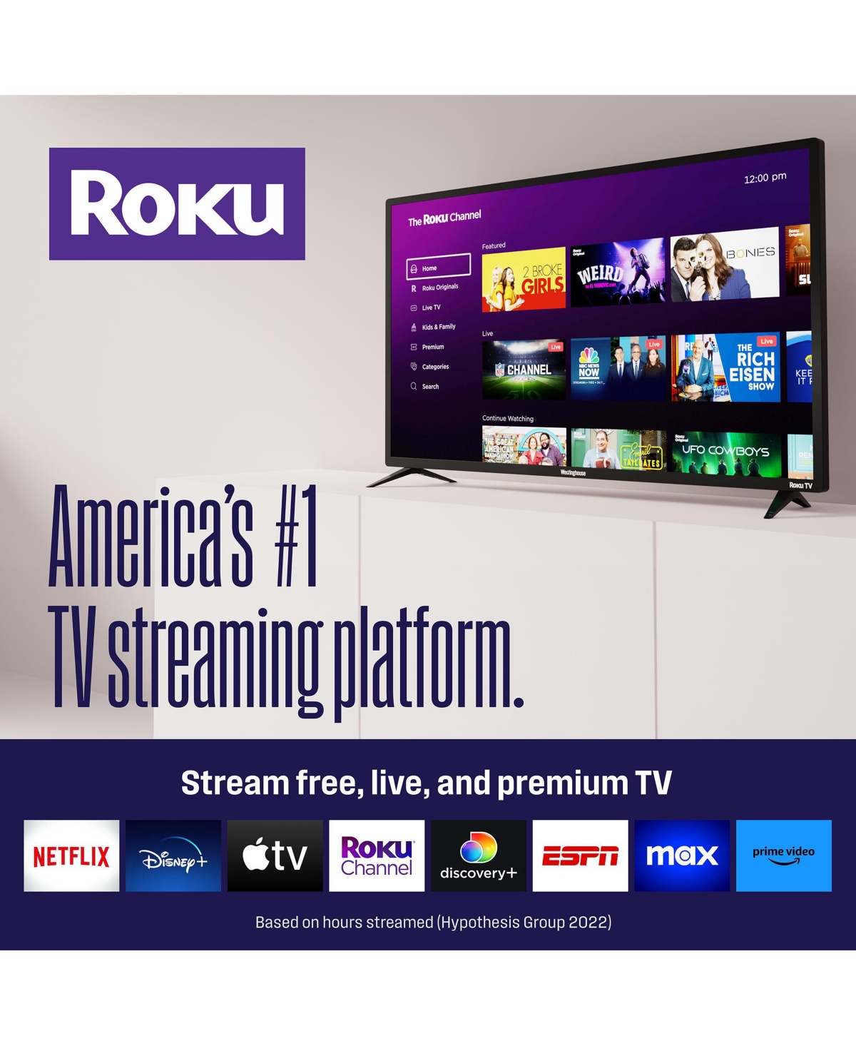 Westinghouse 43" Roku 4K Uhd Smart Tv w/ HDR10, Apple HomeKit, Alexa & Google Assistant