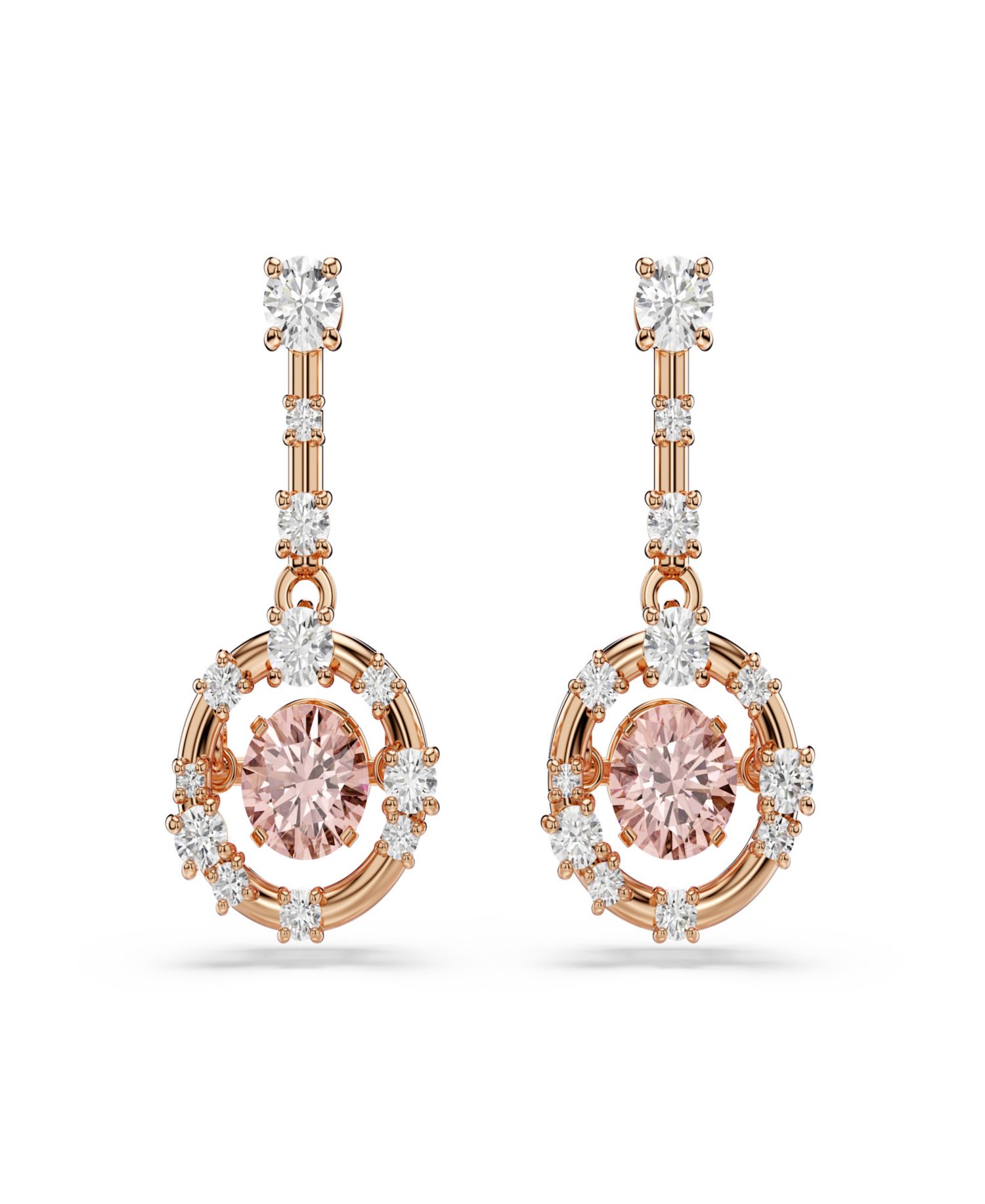Rose Gold-Tone Plated Star Inspired Drop Earrings